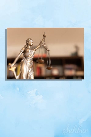 Adalet Tanrıçası Themis (Lady Justice) Figürüne Ait Bir Biblo Yatay Kanvas Tablo 3843