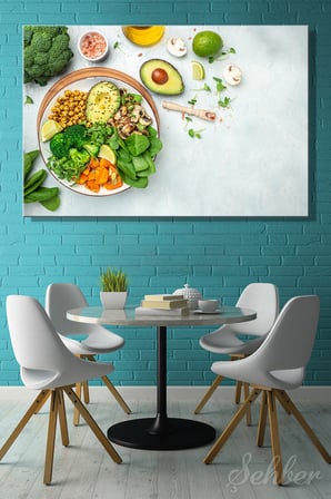 Vegan Beslenme Kasesi (Buddha Bowl) Yatay Kanvas Tablo 3857