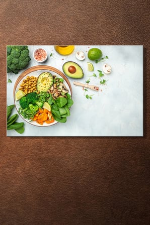 Vegan Beslenme Kasesi (Buddha Bowl) Yatay Kanvas Tablo 3857