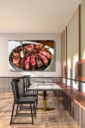 Orta Pişmiş T-Bone Veya Fiorentina Bifteği (Bistecca Alla Fiorentina) Yatay Kanvas Tablo 3902