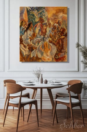 Jules Pascin'nin "Cuban Hospitality" (Küba Misafirperverliği) Adlı Eseri Kare Kanvas Tablo 3915