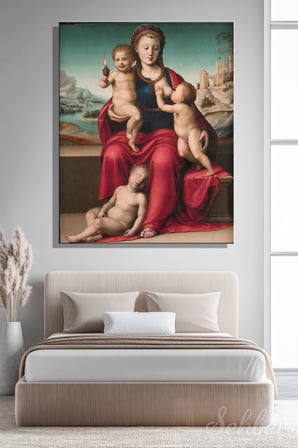 Bartolomeo Ghetti Ve Giuliano Bugiardini'nin ''Caritas'' Adlı Ortak Eseri Dikey Kanvas Tablo 4340