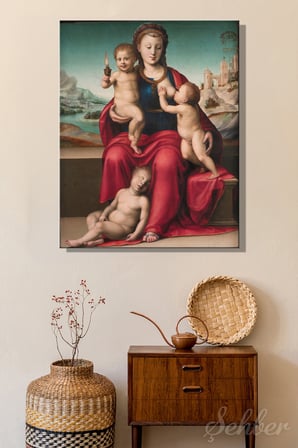Bartolomeo Ghetti Ve Giuliano Bugiardini'nin ''Caritas'' Adlı Ortak Eseri Dikey Kanvas Tablo 4340
