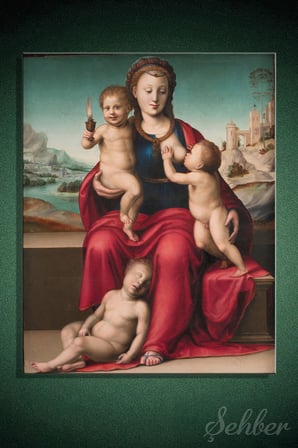 Bartolomeo Ghetti Ve Giuliano Bugiardini'nin ''Caritas'' Adlı Ortak Eseri Dikey Kanvas Tablo 4340
