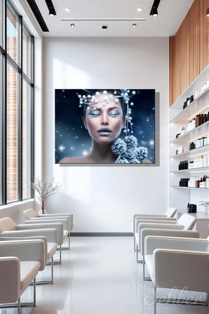 Kanvas Tablo Anna Subbotina "Winter Beauty Woman" Yatay Salon Tablosu - 4712