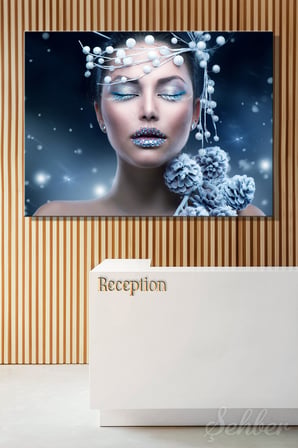 Kanvas Tablo Anna Subbotina "Winter Beauty Woman" Yatay Salon Tablosu - 4712