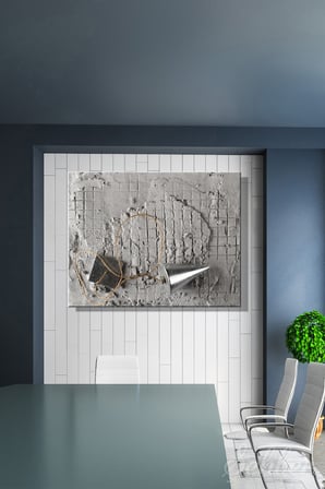 Modern Ve Endüstriyel Bir Sanat Eseri İnşaat Konseptli Dekoratif Yatay Kanvas Tablo 4805