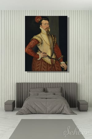 Steven Van Der Meulen'in Kont Robert Dudley Portresi Dikey Kanvas Tablo 4841