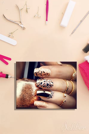 Dekoratif Yatay Kanvas Tablo Tekli Kuaför Güzellik Salonu Makyaj Nail Art Manikür 738