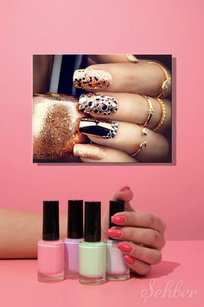 Dekoratif Yatay Kanvas Tablo Tekli Kuaför Güzellik Salonu Makyaj Nail Art Manikür 738