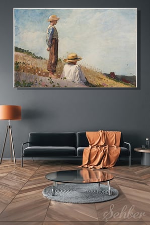Yatay Kanvas Tablo Tekli Winslow Homer Mavi Çocuk The Blue Boy İsimli Eseri 2973