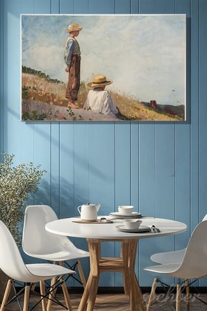 Yatay Kanvas Tablo Tekli Winslow Homer Mavi Çocuk The Blue Boy İsimli Eseri 2973
