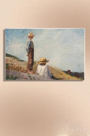 Yatay Kanvas Tablo Tekli Winslow Homer Mavi Çocuk The Blue Boy İsimli Eseri 2973
