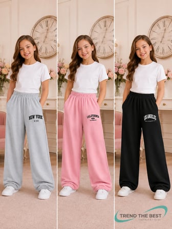 Yazlık Kız Erkek Unisex Çocuk Baggy Kalıp Siyah, Pembe, Gri 3'lü Eşofman Altı Takımı