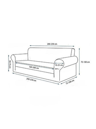 Koltuk Örtüsü Koltuk Kılıfı Jakarlı Esnek Ve Lastikli Yıkanabilir 3 Kişilik Çekyat Örtüsü Bir Adet