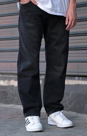 Erkek Baggy Bol Kesim Pantolon Füme Antrasit