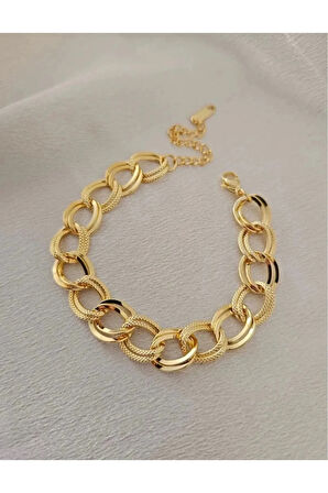 Gold Kaplama Çelik Samanyolu Model Bileklik