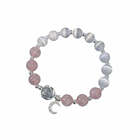 Aytaşı-Pembe Kuvars Doğaltaş Bileklik