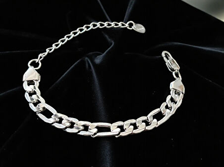Silver Çelik Zincir Bileklik Unisex