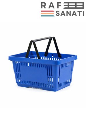 28 Litre Plastik Market Alışveriş Sepeti Saplı Dayanıklı Market Mağaza El Sepeti Mavi