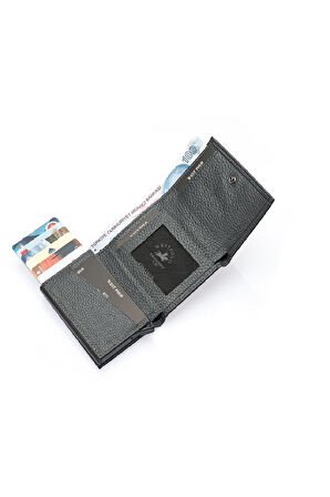 Safari Bol Kartlık Bölmeli Hakiki Deri Unisex Mekanizmalı Cüzdan