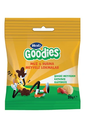 Hero Goodies Muz Hurma Meyveli Lokmalar x 20 Adet Glutensiz Atıştırmalık