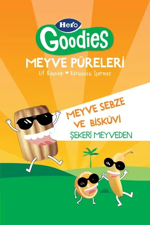Hero Goodies Muz Portakal Bisküvi 100g x18