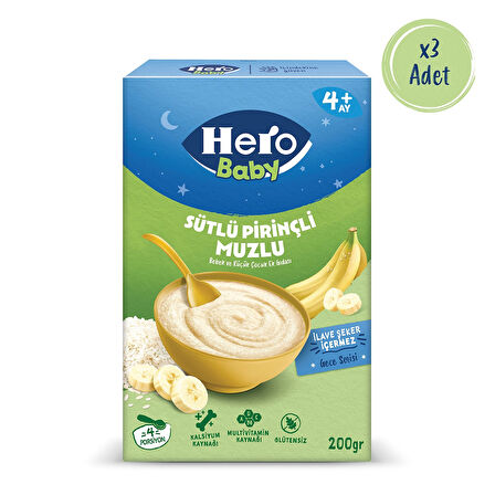 Hero Baby Sütlü Muzlu Pirinçli 200g x3