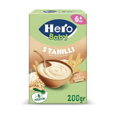 Hero Baby 5 Tahıllı Sütsüz 200g x4