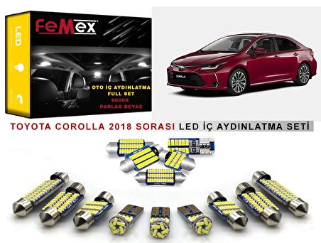 Toyota Corolla 2018 ve Sonrası LED İç Aydınlatma Ampul Seti FEMEX Parlak Beyaz