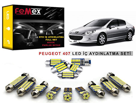 Peugeot 407 LED İç Aydınlatma Ampul Seti FEMEX Parlak Beyaz