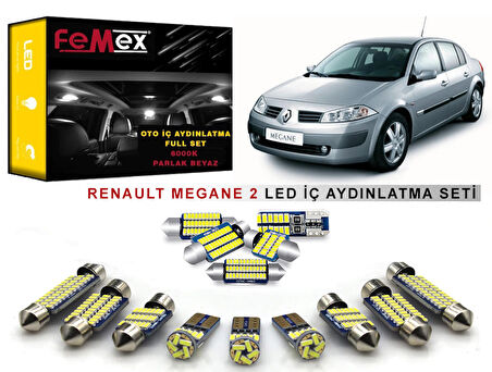 Renault Megane 2 LED İç Aydınlatma Ampul Seti FEMEX Parlak Beyaz