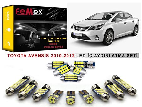 Toyota Avensi 2010-2012 LED İç Aydınlatma Ampul Seti FEMEX Parlak Beyaz