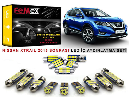 Nissan Xtrail 2015 Sonrası Cam Tavanlı LED İç Aydınlatma Ampul Seti FEMEX Parlak Beyaz