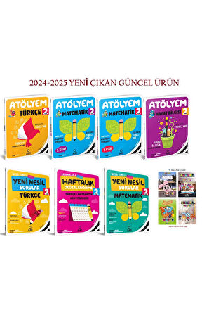 2. Sınıf Atölyem Set (7 Kitap) ve Gumball Lisanslı Boyama Kitabı 4 Adet 2024-2025 Yeni Ürün