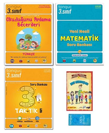 Tonguç Yayınları 3. Sınıf Türkçe Okuduğunu Anlama Becerileri+Yeni Nesil Matematik Taktikli Soru Bankası İle Hikaye K.