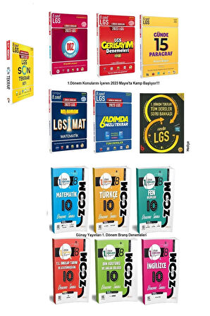 Lgs Son Seti Ve 1.dönem Konuları Tüm Dersler Denemeleri Ile Soru Bankaları Seti 14 Kitap