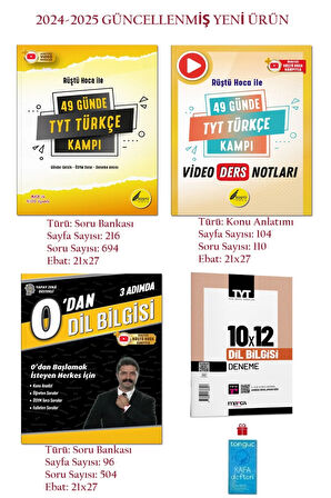 49 Günde Tyt Türkçe Kampı ve Video Ders Notları İle 0'dan Dil Bilgisi + Branş Deneme+Kafa Defteri