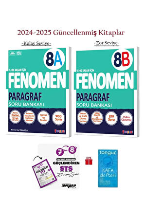8. Sınıf Fenomen 8A ve 8B Paragraf Soru Bankası+7'den 8'e Seviye Tespit Sınavı+Kafa Defteri 2024