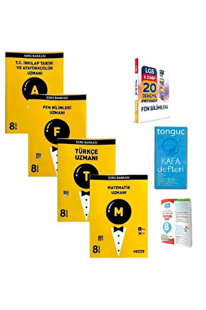 8. Sınıf 4'lü Uzman Soru Bankası Seti+20'li Fen Deneme+kafa Defteri+tüm Dersler Yaprak Test Hediye
