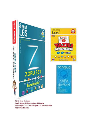 8. Sınıf Zoru Bankası Tüm Dersler Seti ve 8. Sınıf Yazılı Denemeleri 2. Dönem 1 ve 2. Yazılı+Kafa De