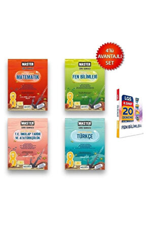 8. Sınıf Master Matematik+türkçe+fen Bilimleri+ T.c Inkılap Tarihi Ve Atatürkçülük Soru Bankası Seti