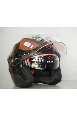 Kask Shıro Sh-450 Çenesiz Parlak Siyah