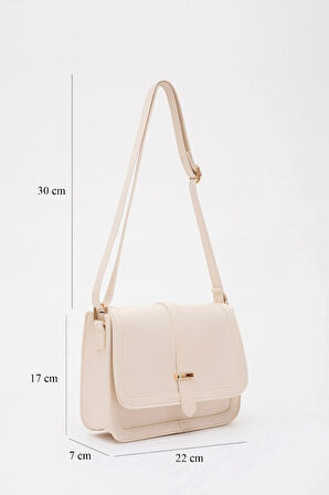 Suni Deri İç Fermuar Cepli Çıtçıt Kapamalı Şık ve Ergonomik Kol ve Omuz Çantası