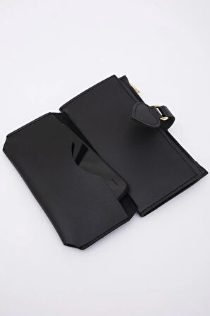 Kadın Yumuşak Suni Deri Kalpli Çıtçıt Kapatmalı Telefon Bölmeli Bozuk Ve Kağıt Para Gözlü Şık