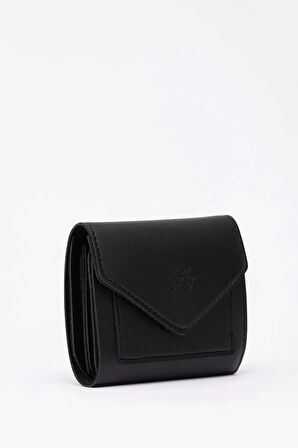 Suni Deri Bozuk Ve Kağıt Para Bölmeli Çıtçıtlı Kartlıklı Orta Boy Zarf Model Cepli Cüzdan