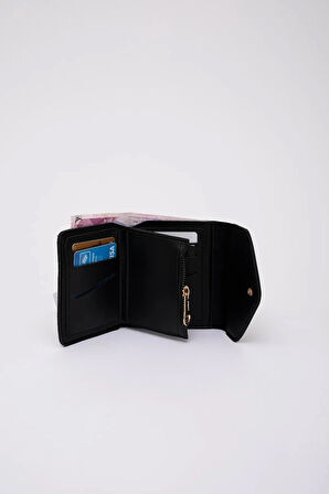 Suni Deri Bozuk Ve Kağıt Para Bölmeli Çıtçıtlı Kartlıklı Orta Boy Zarf Model Cepli Cüzdan