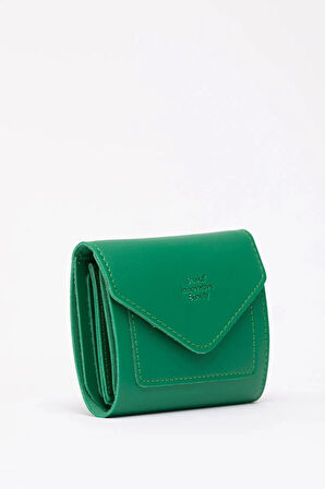 Suni Deri Bozuk Ve Kağıt Para Bölmeli Çıtçıtlı Kartlıklı Orta Boy Zarf Model Cepli Cüzdan