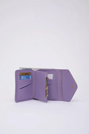 Suni Deri Bozuk Ve Kağıt Para Bölmeli Çıtçıtlı Kartlıklı Orta Boy Zarf Model Cepli Cüzdan