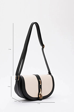 Kilit Detaylı Suni Deri Tek Bölmeli Çıtçıtlı  Şık  ve Ergonomik Kol ve Omuz Çantası Zarif